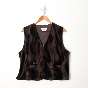 Vintage Faux Fur Brown Western Bohemian Seventies Vest